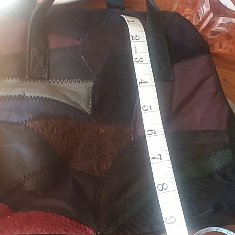 Leather Patchwork Handbag - image 7